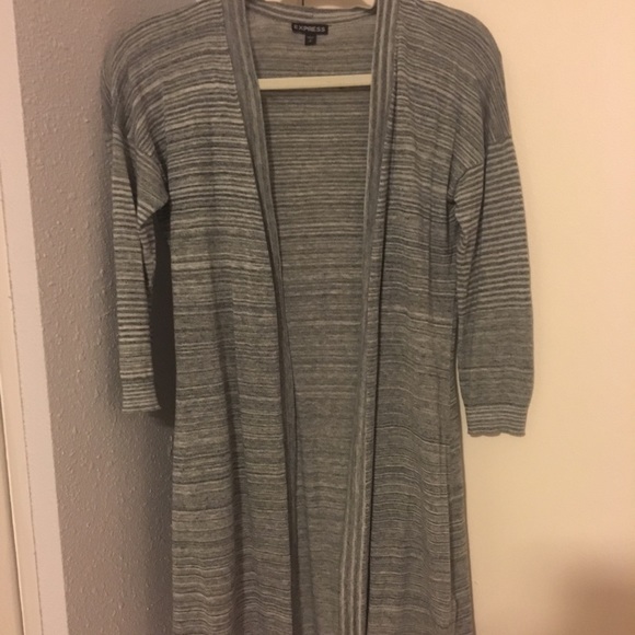 Grey striped tunic sweater - Picture 2 of 2